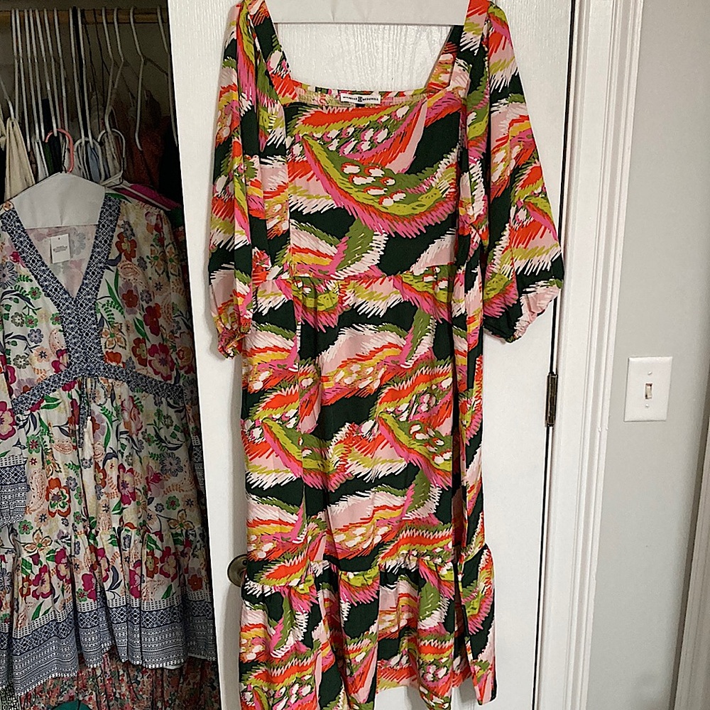 Beautiful, floral Michele McDowell maxi dress, extra-large